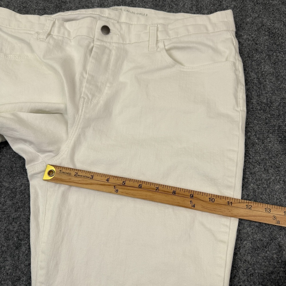 Chico's Womens Perfect Stretch Girlfriend Slim Leg Ankle Jeans US Size 16 White - Picture 11 of 13
